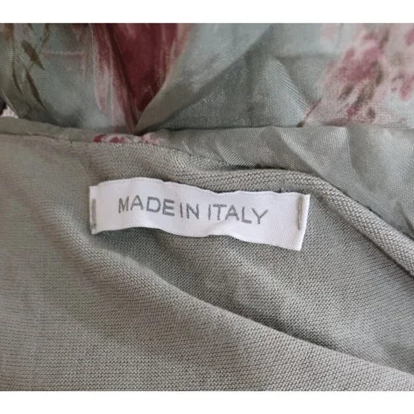 Cobblestone Living Sage Green Floral Tank Maxi Dress Rayon Silk Women US OS - Picture 8 of 8